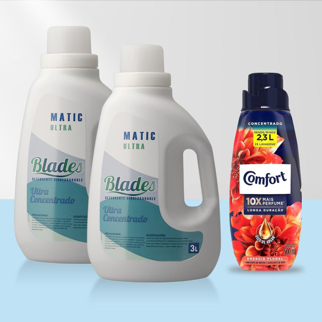 Detergente Liquido Ultra Blades 6 Lts. + Suavizante Comfort 500ml Energía Floral