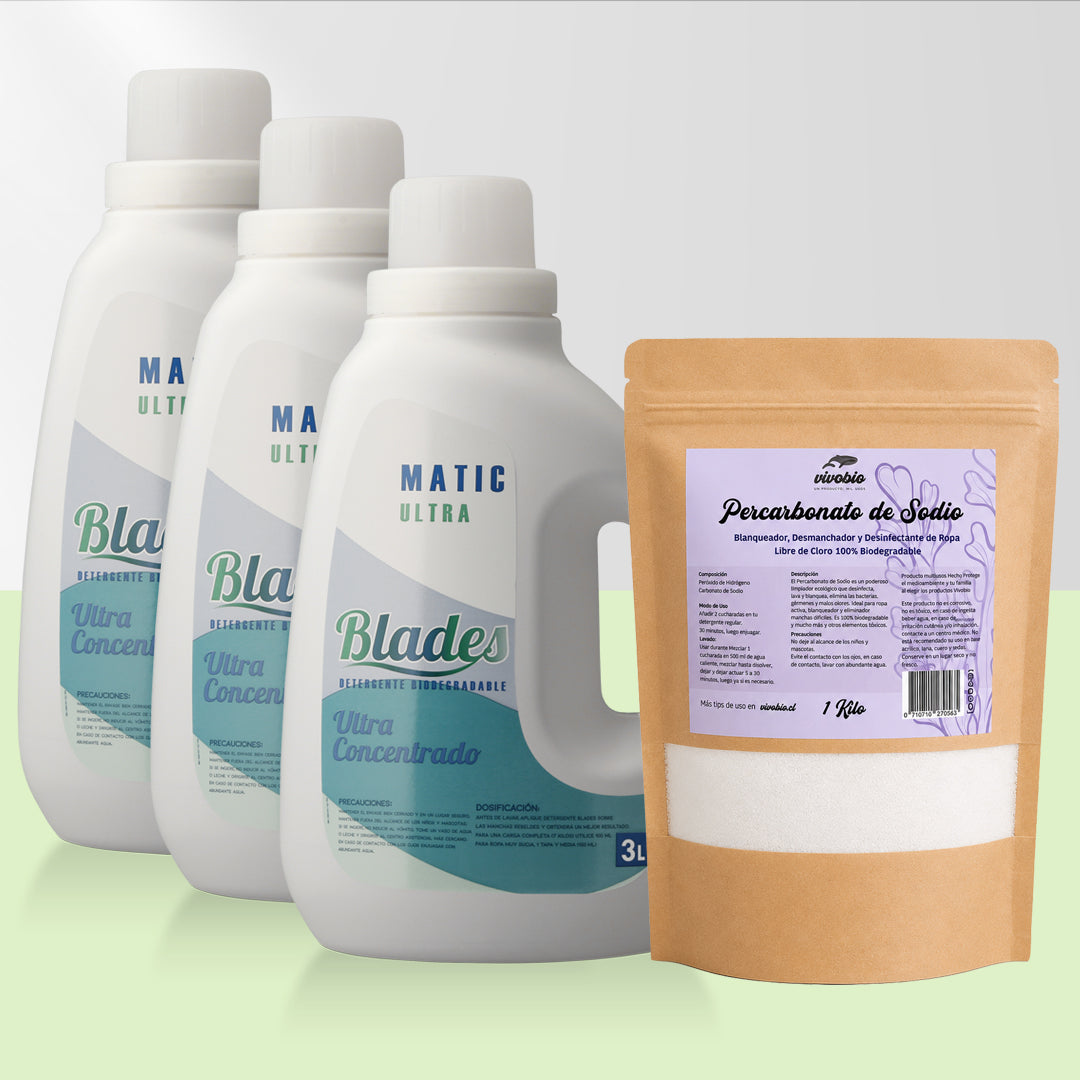 Detergente Ultra Blades 9 Lts + Percarbonato 1 Kilo VivoBio