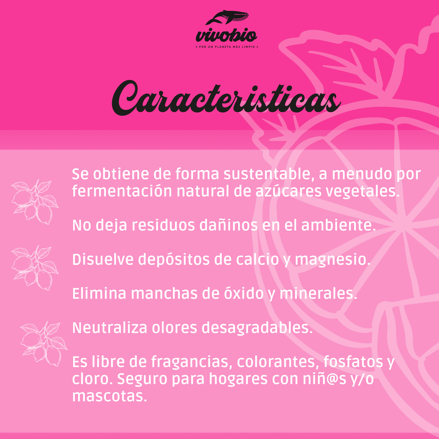 Removedor de Sarro Ecológico VivoBio 400 gr (Acido Cítrico)