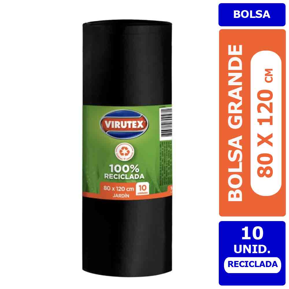 Bolsas de Basura Jardín Extra Grande Virutex 80x120 cm, 10 Unid