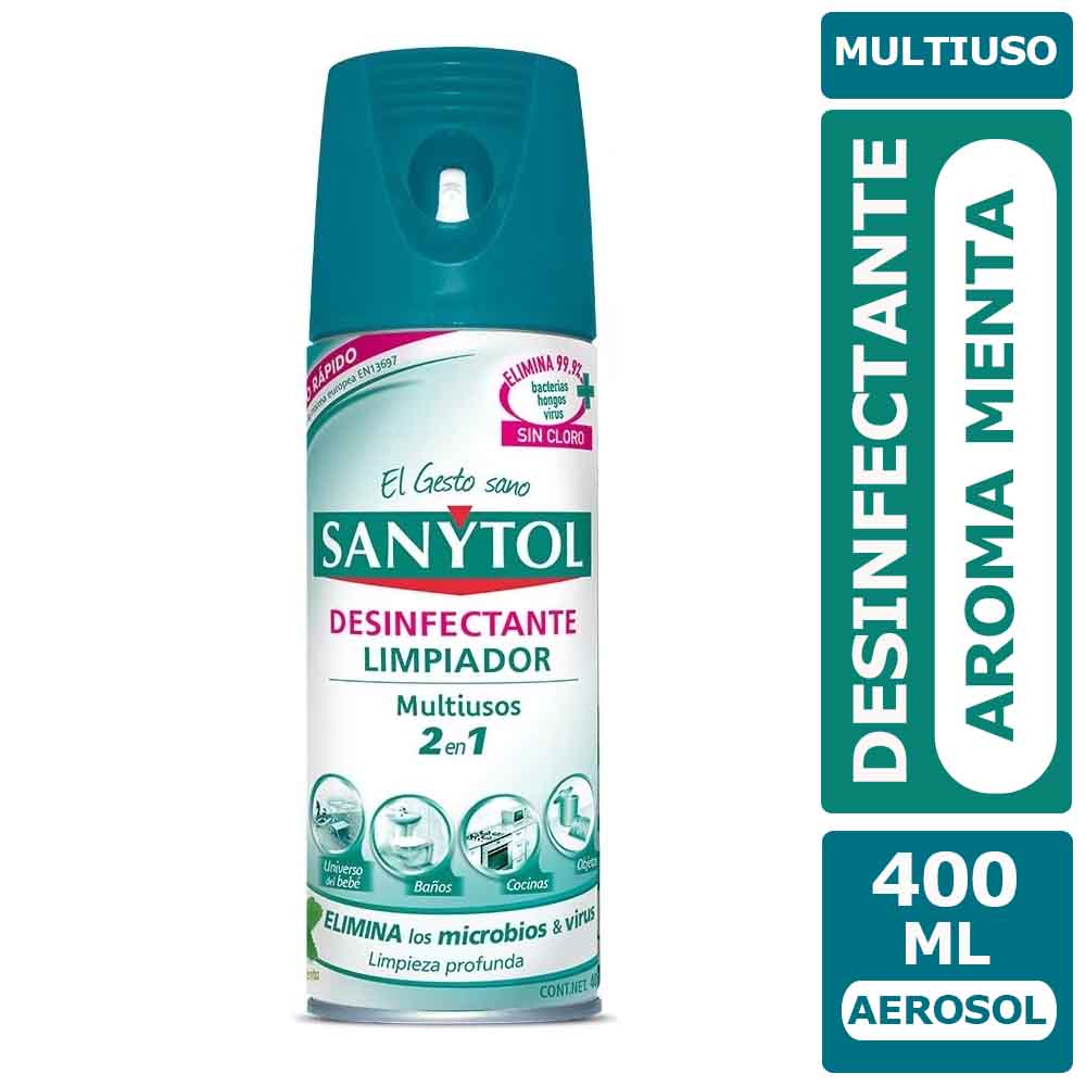 Desinfectante Aerosol Multiusos 2 en 1 Sanytol Menta 400 ml – Blades cl