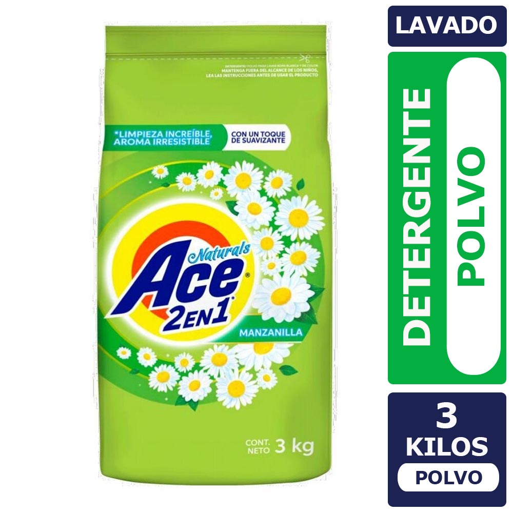 Detergente en Polvo Ace Manzanilla 3 kg