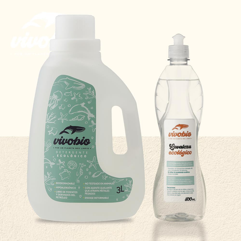 Detergente Ecologico 3 Lts. + Lavaloza Vivobio 500 ml. Mandarina