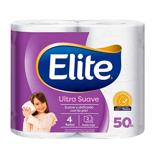 Papel Higiénico Elite Doble Hoja MEGA 50 mts. 4 Rollos
