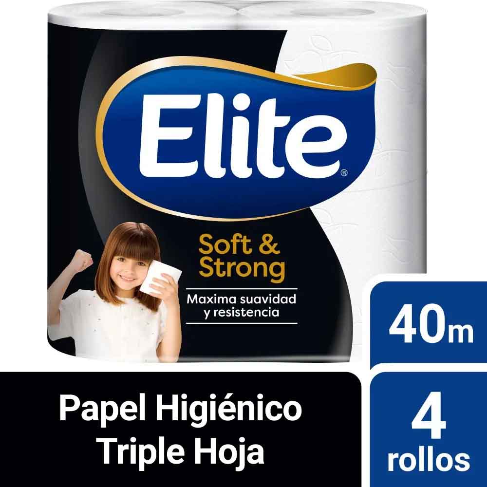 Papel Higiénico Triple Hoja Soft & Strong 40 metros 4 Rollos