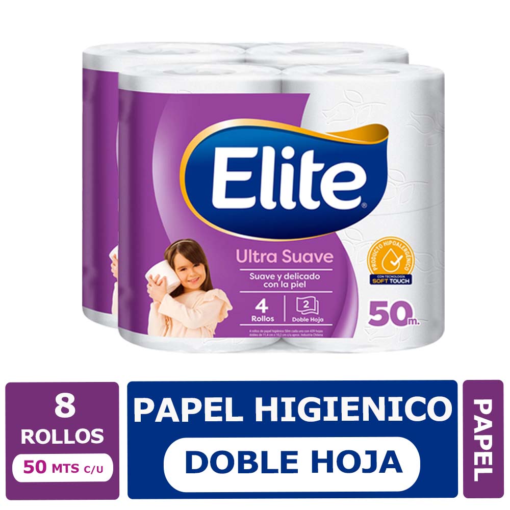 Papel Higiénico Elite 50 mts. x 8 Unidades