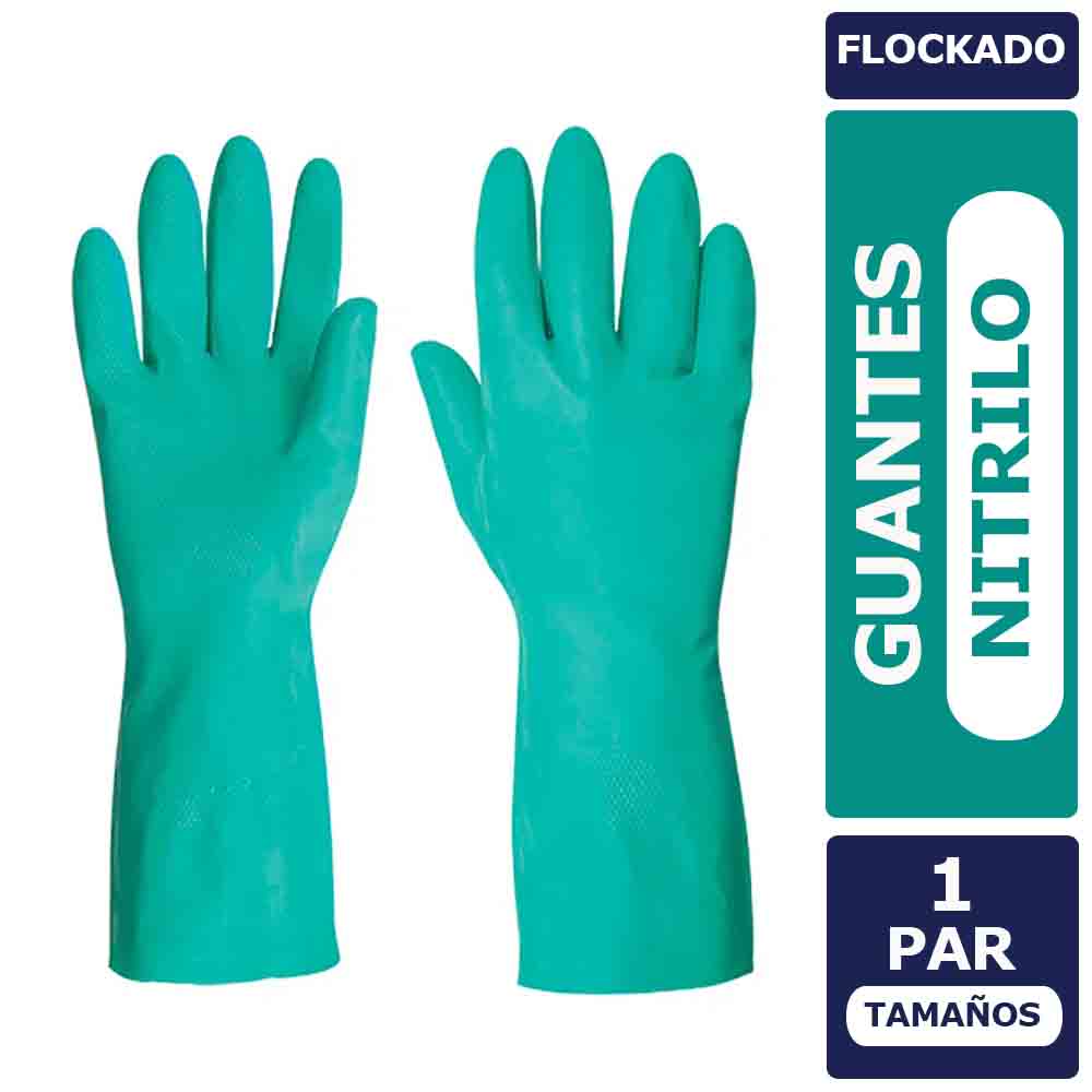 Guantes Nitrilo Flockado Tallas S, M, L y XL