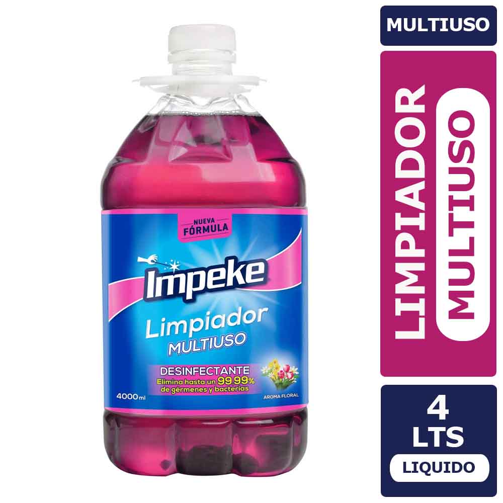Limpiador Multiuso Desinfectante Impeke 4 Lts. Aroma Floral