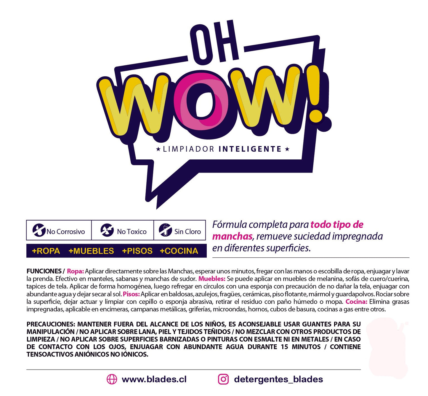 Detergente Concentrado 10 Lts Blades + Limpiador Inteligente OH WOW! 1 Litro