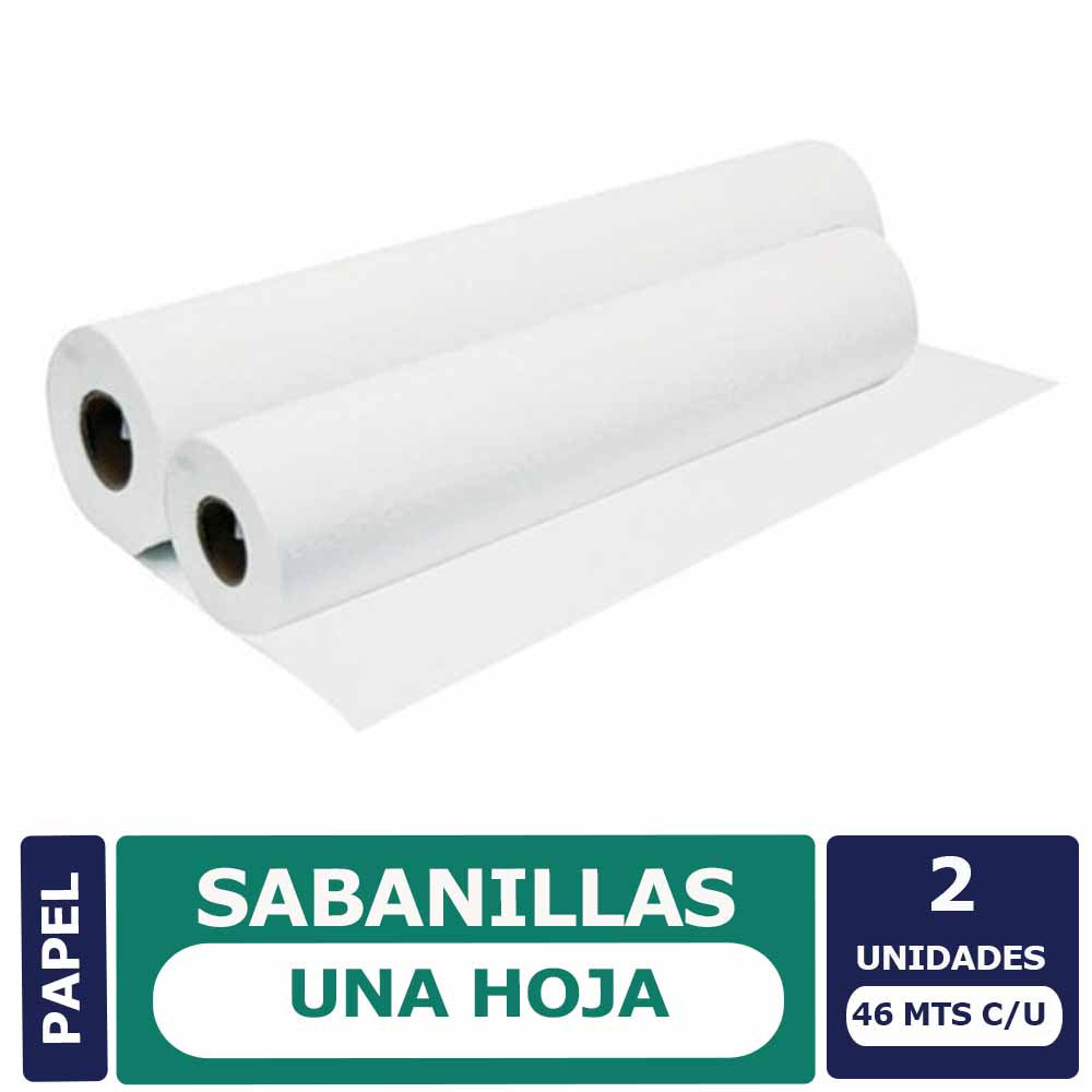 Sabanillas Clínicas 2 Rollos 46 mts. c/u Una hoja