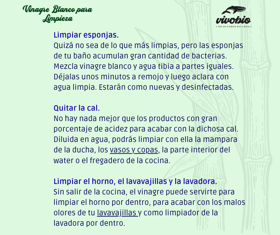 Vinagre Blanco para Limpieza VivoBio 8% Acidez, 1 Litro