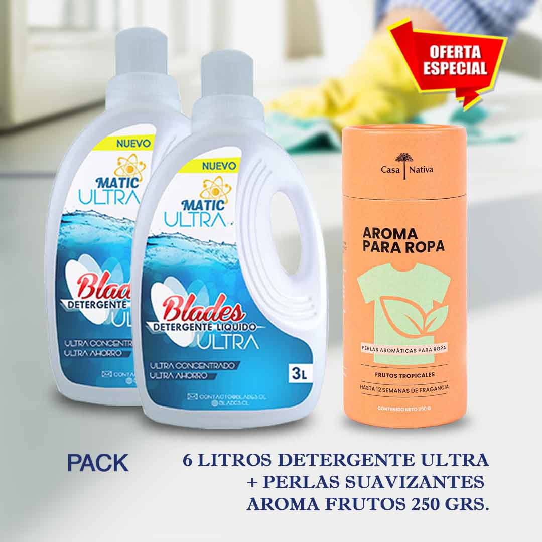 Detergente Ultra 6 Lts Perlas Aromáticas Aroma Frutos Tropicales Ca Blades Cl