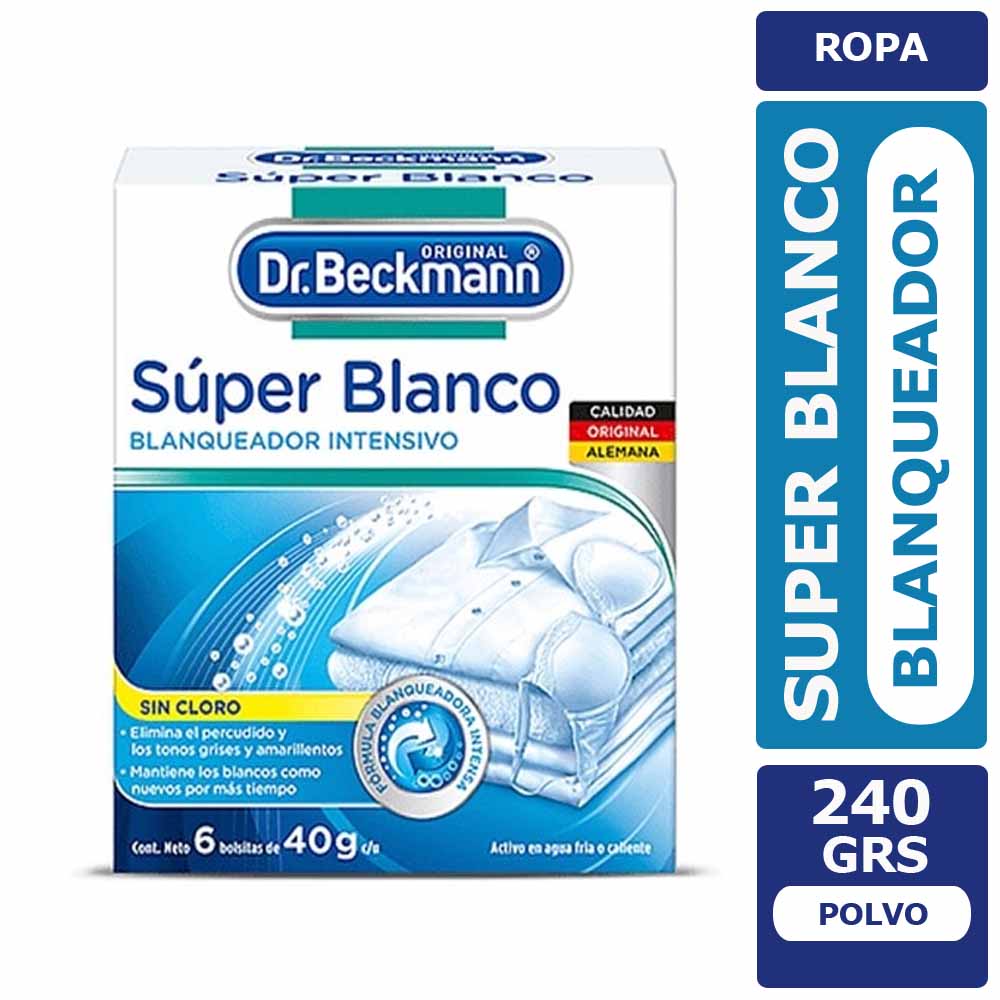 Blanqueador Ropa Súper Blanco Dr. Beckmann 240 grs