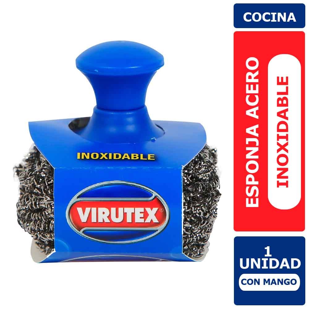 Esponja de acero con mango 1 unid. Virutex