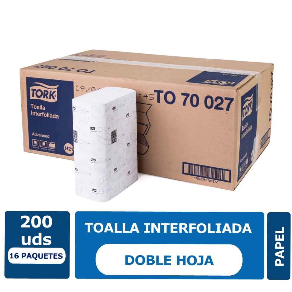 Toalla Interfoliada Tork Doble Hoja. 16x200 Unid