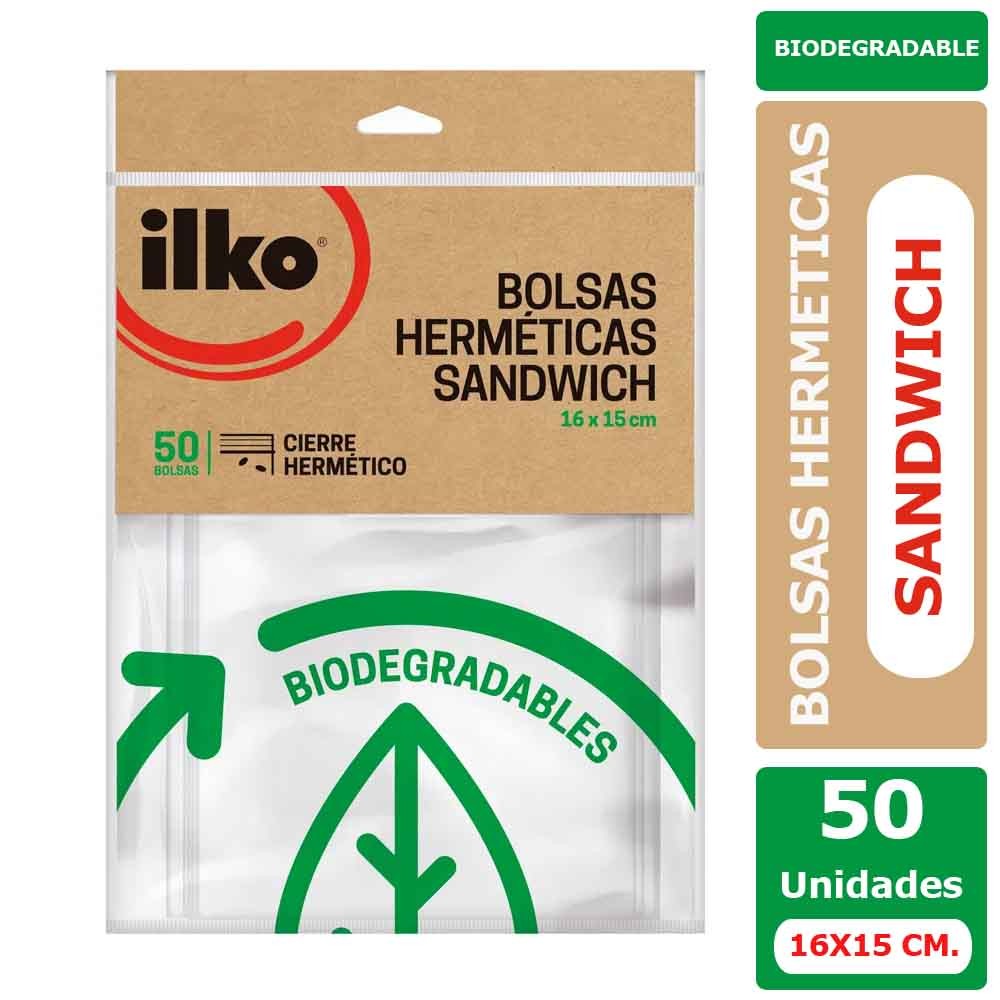 Bolsa Hermetica Sandwich 15x16 cms, 50 unid. Ilko