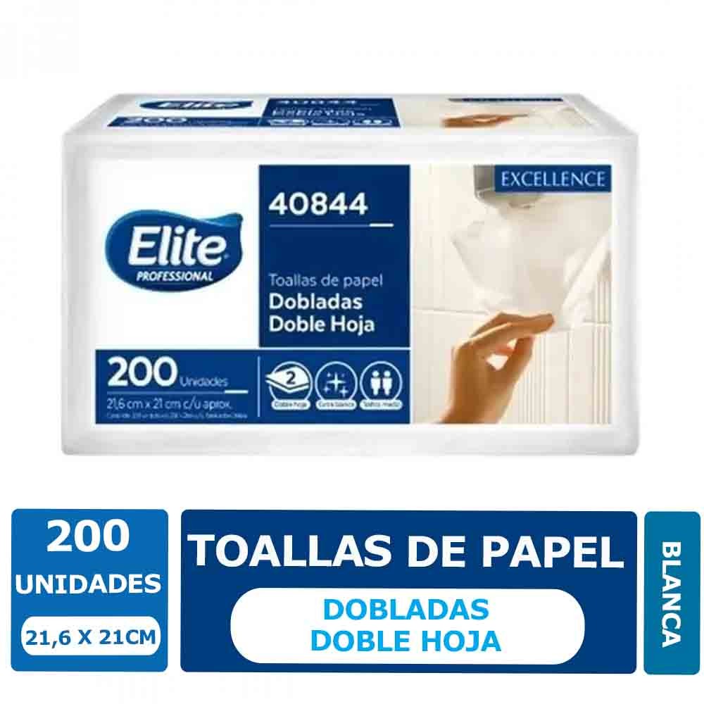 Toalla de Papel Doblada 200 Unid. Doble Hoja Elite