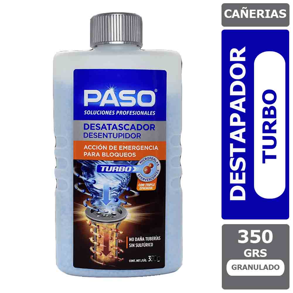 Desatascador Cañerías Paso Turbo Acción de Emergencia 350 grs