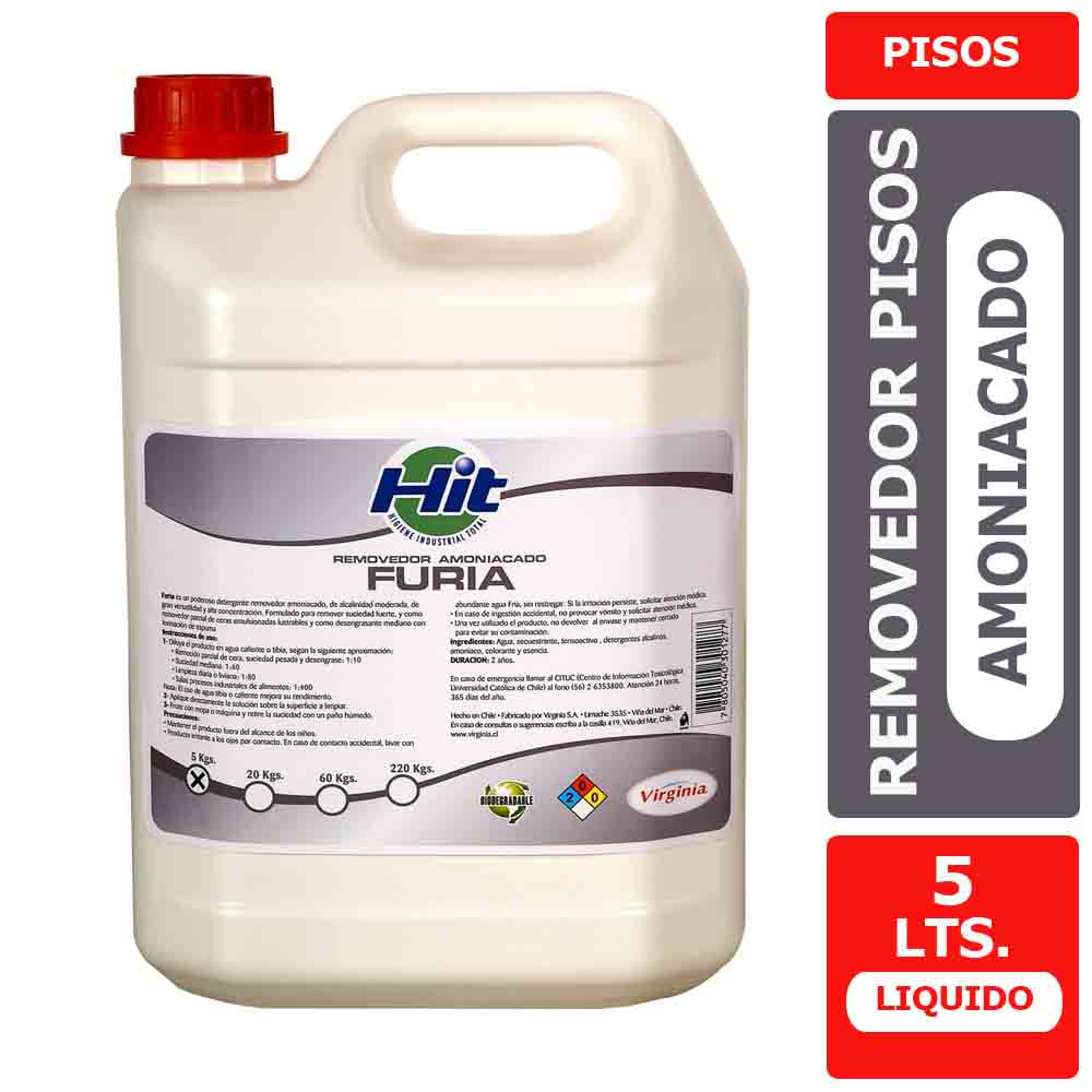 Removedor Amoniacado Furia 5 Lts Virginia