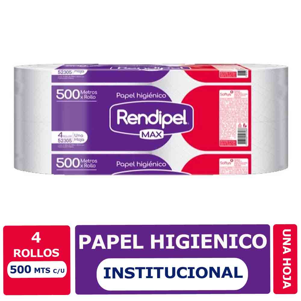 Papel higiénico Institucional 4 x 500 mts Rendipel