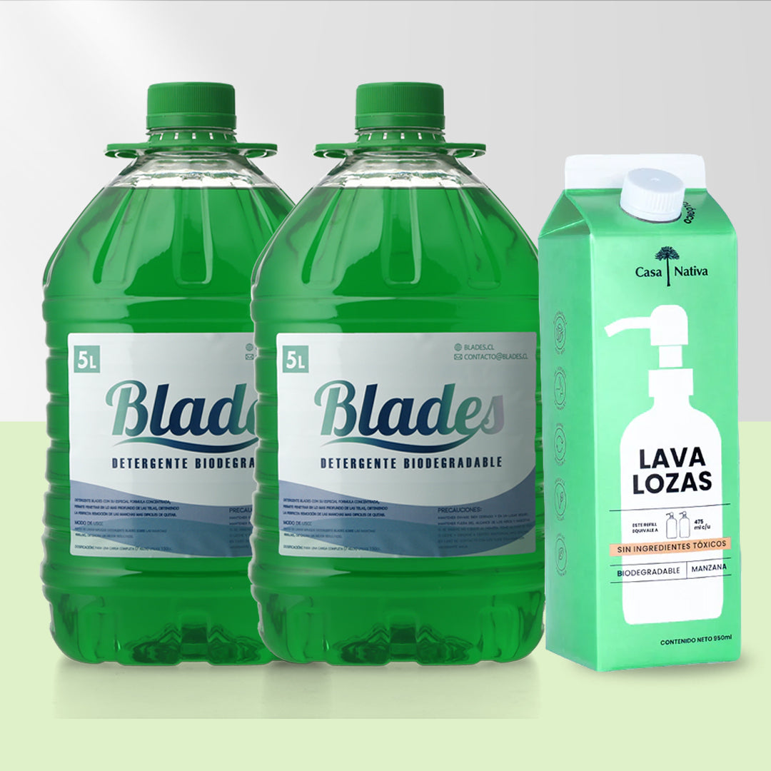 Detergente concentrado 10 Lts + Lavaloza Casa Nativa 1 Litro