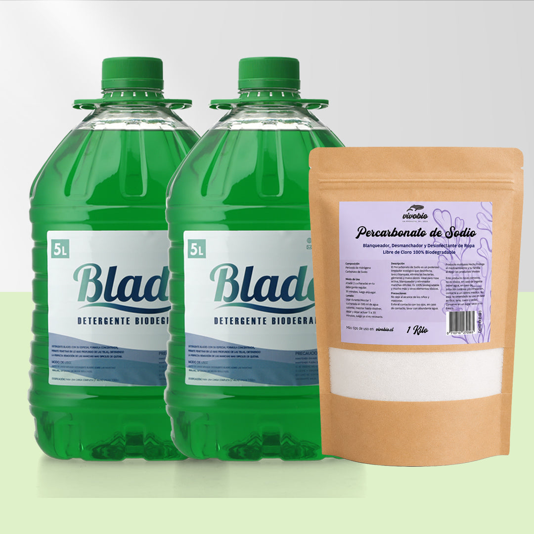 Detergente Concentrado 10 Lts + Percarbonato 1 Kilo VivoBio