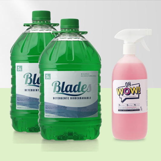 Detergente Concentrado 10 Lts Blades + Limpiador Inteligente OH WOW! 1 Litro