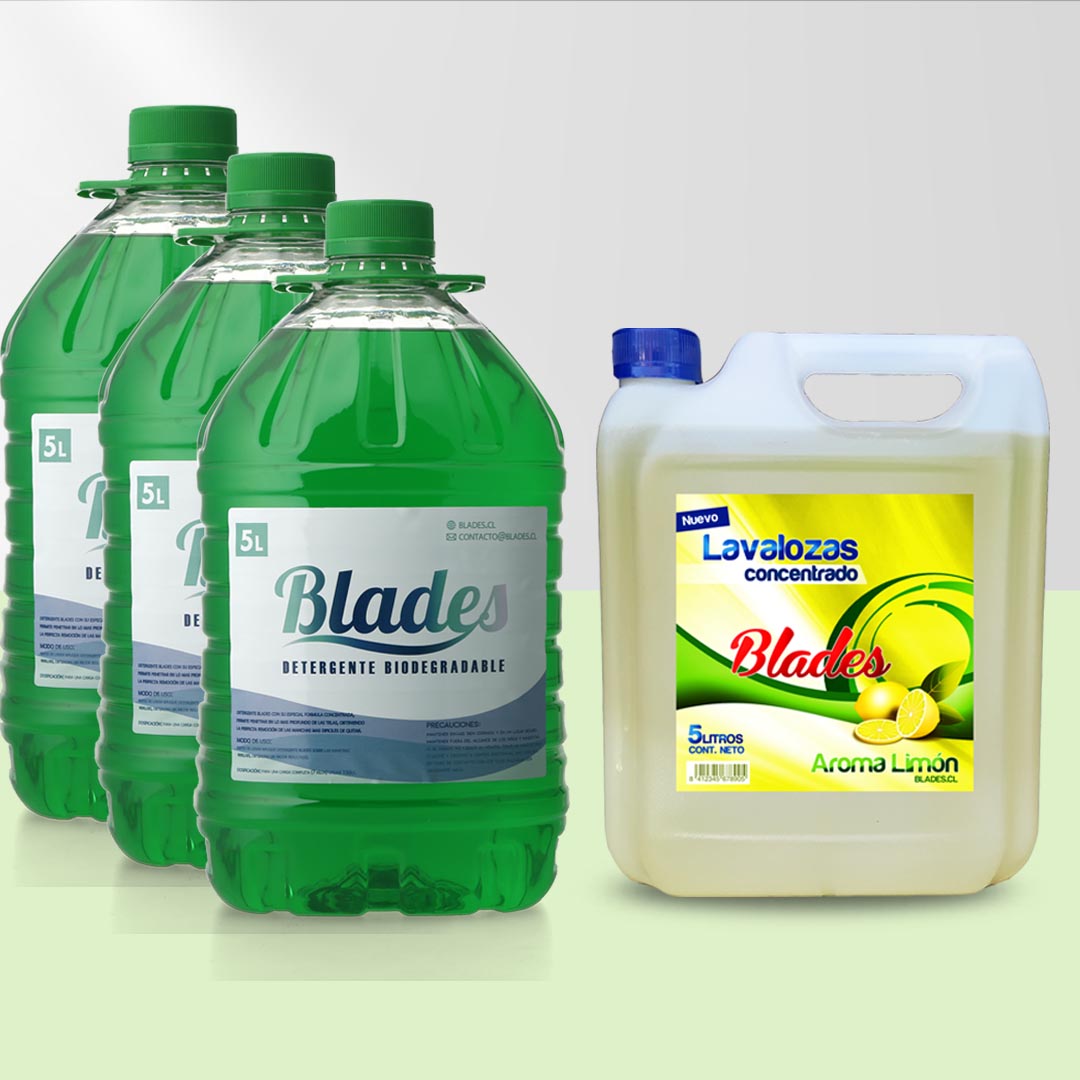 Detergente Concentrado 15 Lts.  + 5 Litros Lavaloza Blades