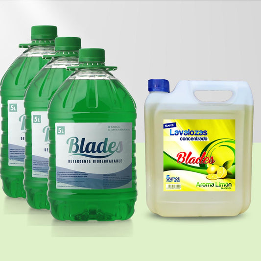 Detergente Concentrado 15 Lts.  + 5 Litros Lavaloza Blades
