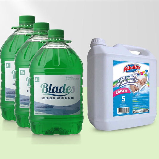Detergente Concentrado 15 Litros  + 5 Litros Suavizante de Telas