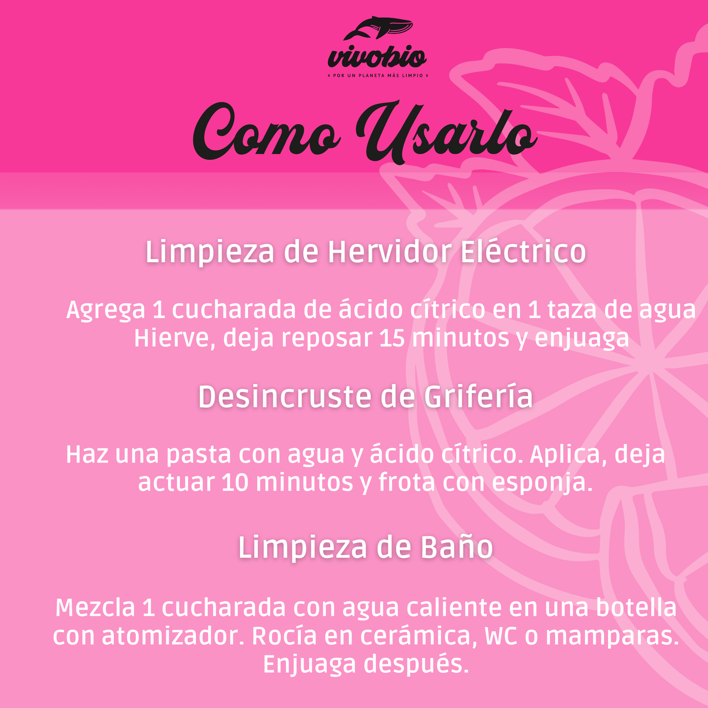 Removedor de Sarro Ecológico VivoBio 400 gr (Acido Cítrico)