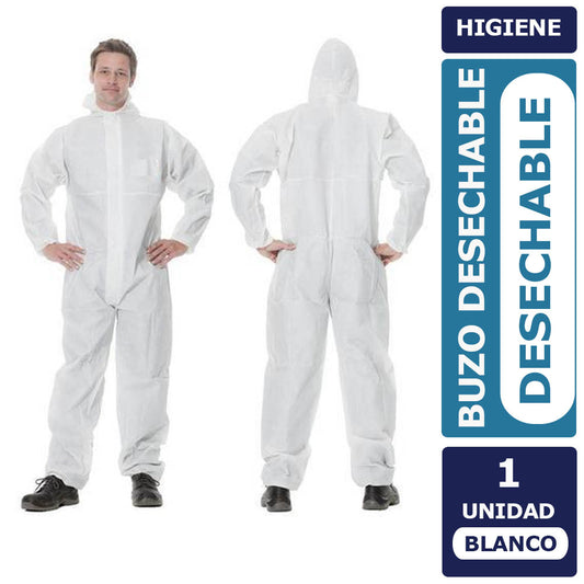 Buzo Desechable Blanco Microporoso