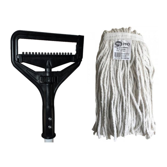Kit Mopa Húmeda de Algodón con cabo de Aluminio 16 oz Virutex