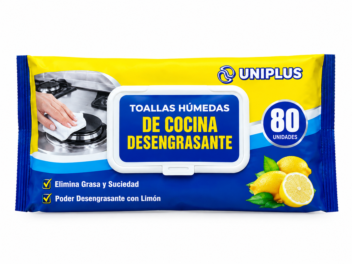 Toallas Húmedas Cocina Desengrasantes 80 Unidades