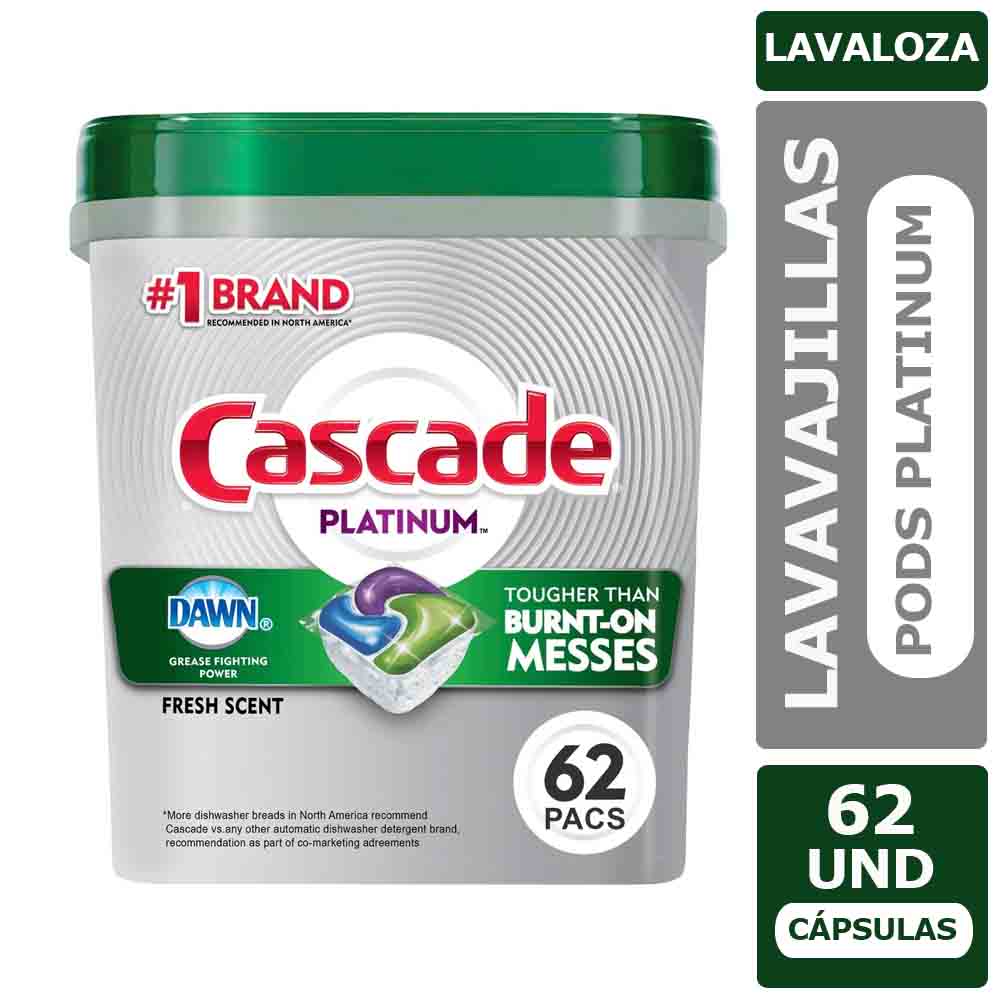 Detergente Lavavajillas Cápsulas Cascade Pods 62 Unid