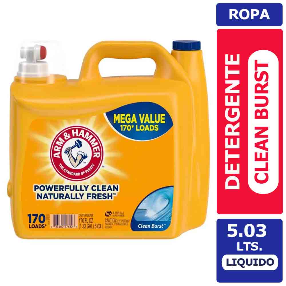 Detergente Líquido Arm & Hammer Clean Burst 5.03 Lts.
