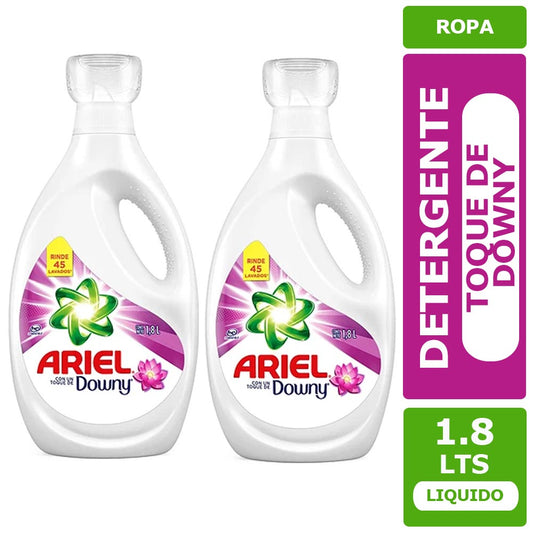 Detergente Ariel Concentrado + Toque Downy  2 x 1,8 Lts.