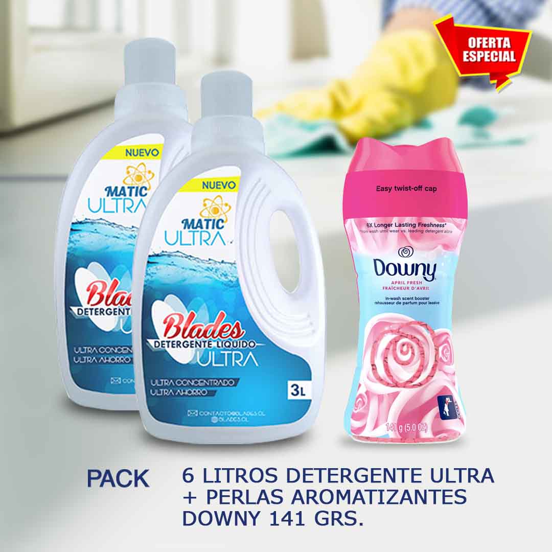 Detergente Ultra 6 Lts. + Perlas Aromatizantes Downy April Fresh 141 Grs