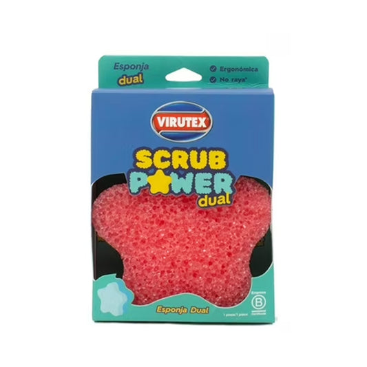 Esponja Dual Scrub Power Virutex Fucsia 1 Und