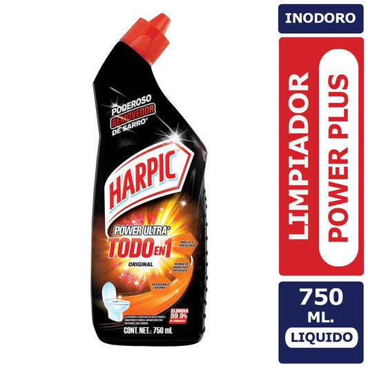 Limpiador Desinfectante Inodoro Harpic Max Power Original 750 ml