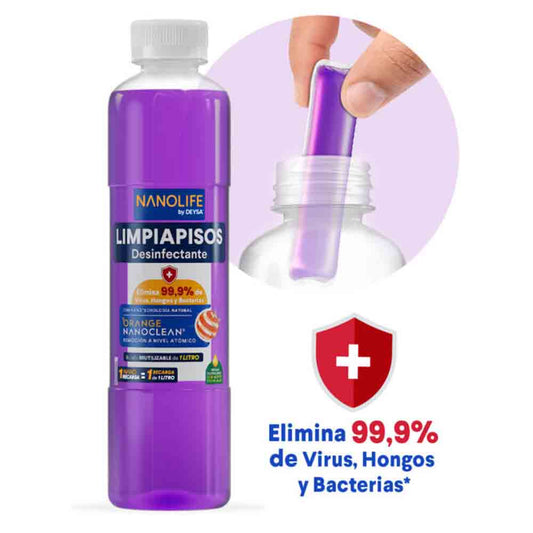 Limpiapisos Desinfectante Deysa 1 Litro (1 NanoRecarga + Botella Reutilizable)