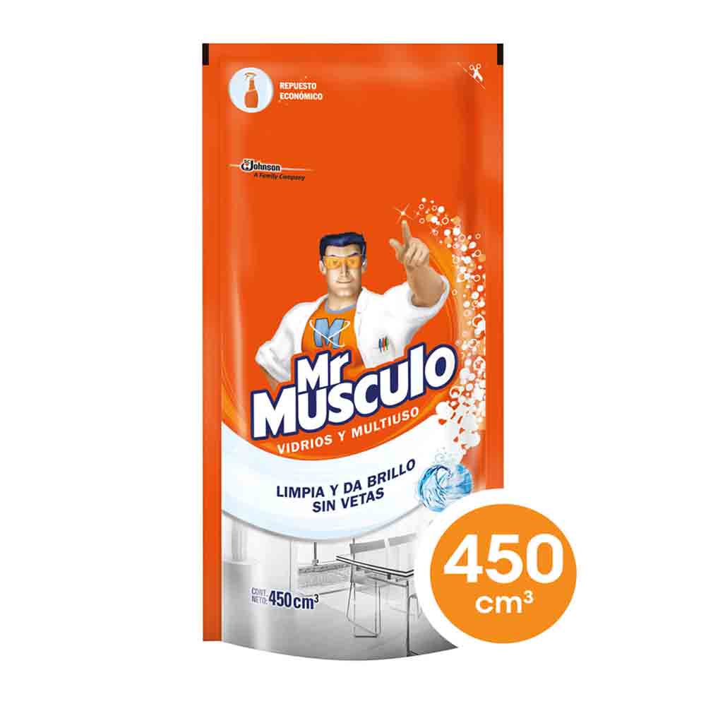 Limpiador  Vidrios y Multiuso Doypack Mr. Músculo 450 ml