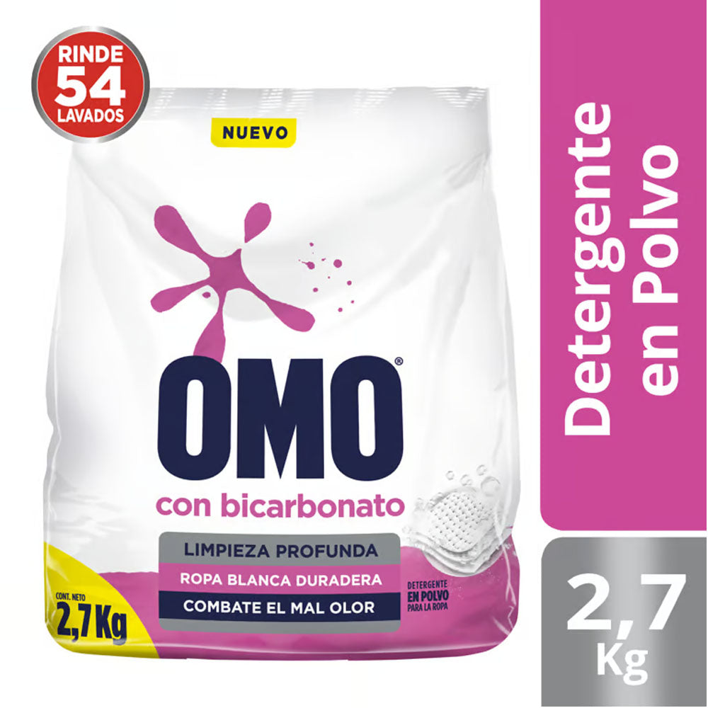 Detergente en Polvo Bicarbonato Omo 2.7 Kg