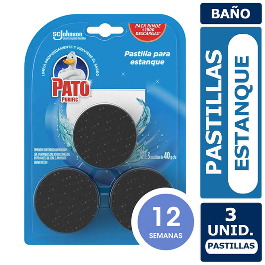 Pastillas para Estanque Inodoro Pato Purific Marina 3 x 120 g