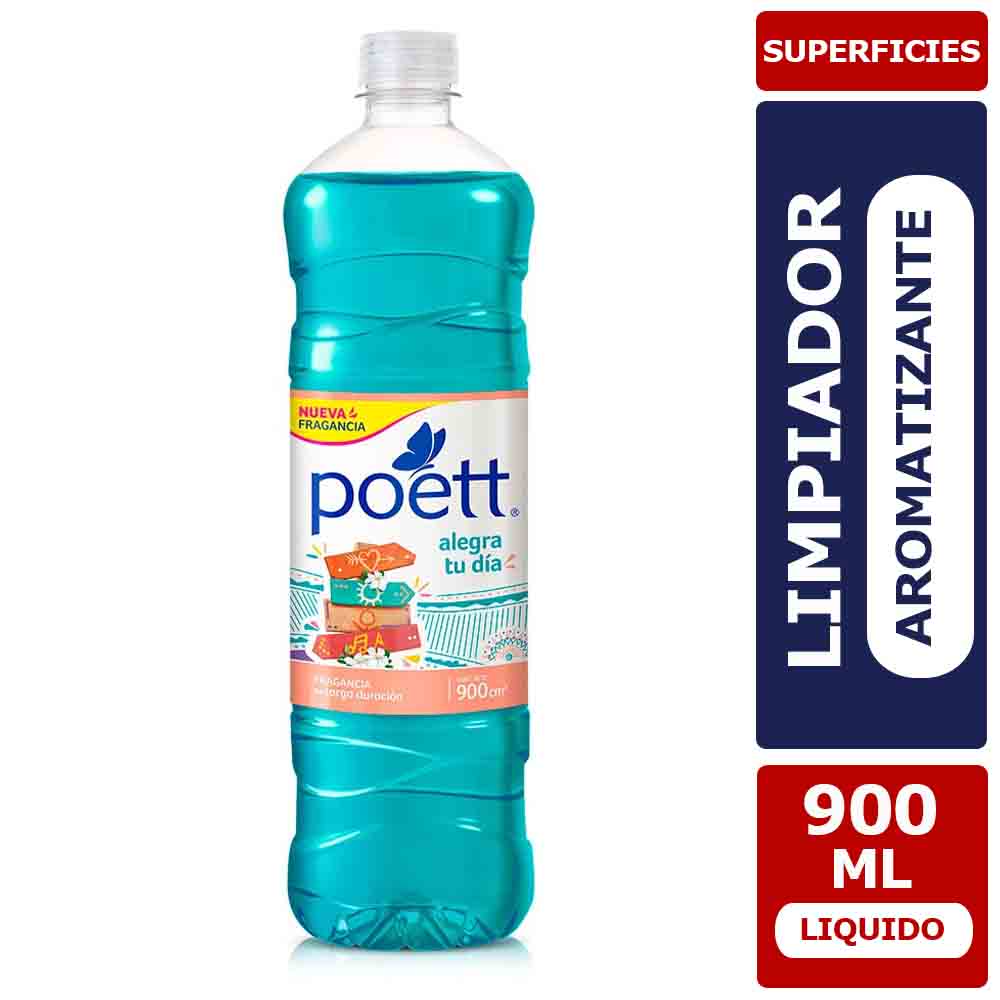 Limpiador Líquido Aromatizante Poett Alegra tu día, 900 ml