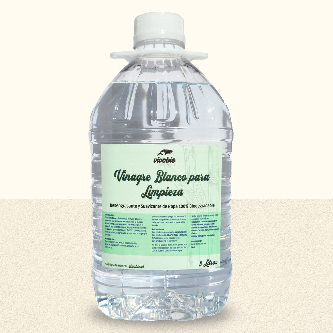 Vinagre Blanco para Limpieza VivoBio 8% Acidez, 3 Litro