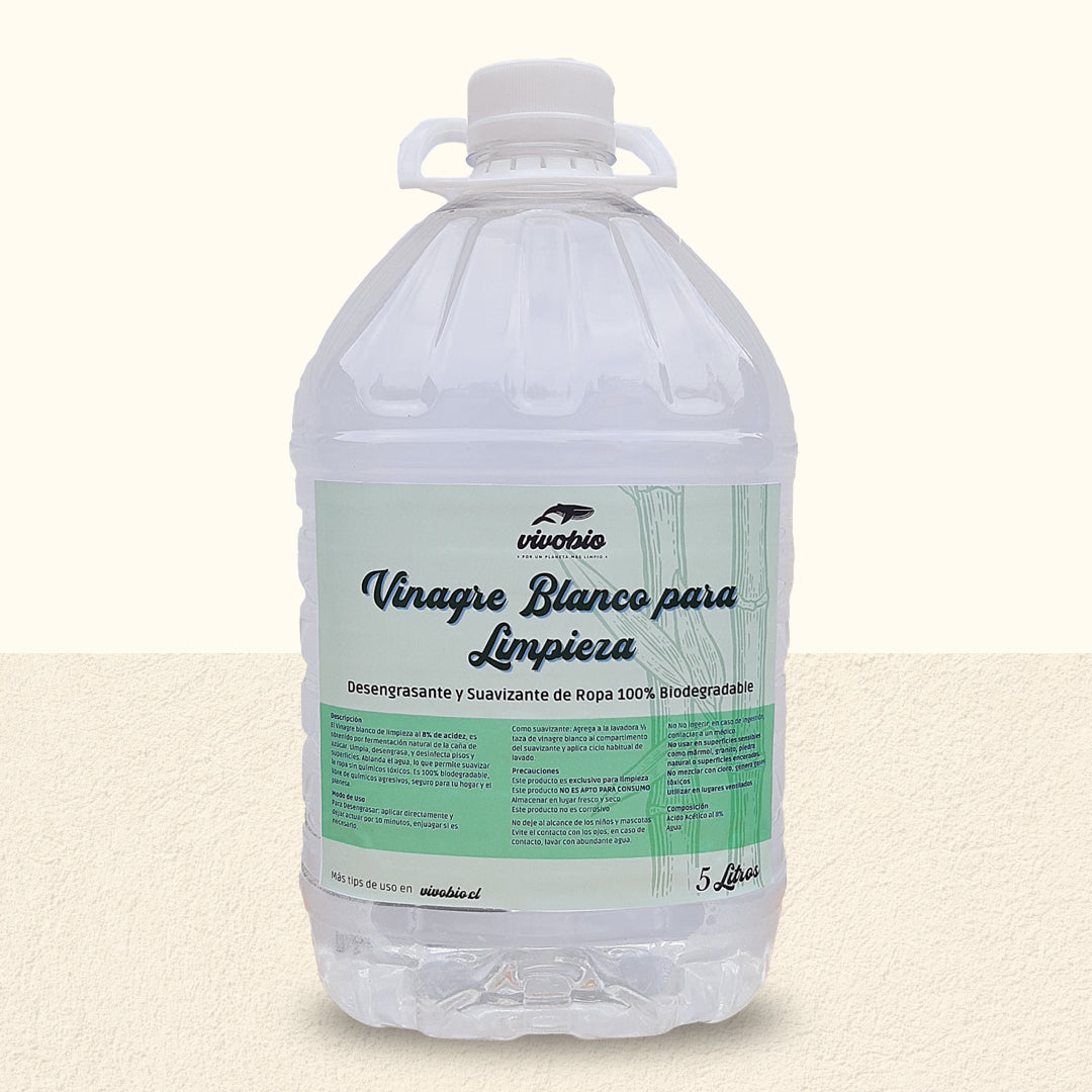 Vinagre Blanco para Limpieza VivoBio 8% de Acidez, 5 Litros