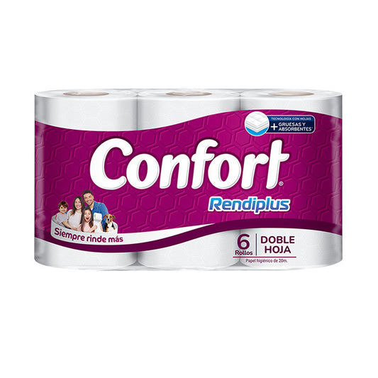Papel Higiénico Rendiplus Doble Hoja 6 und 20 mts – Confort