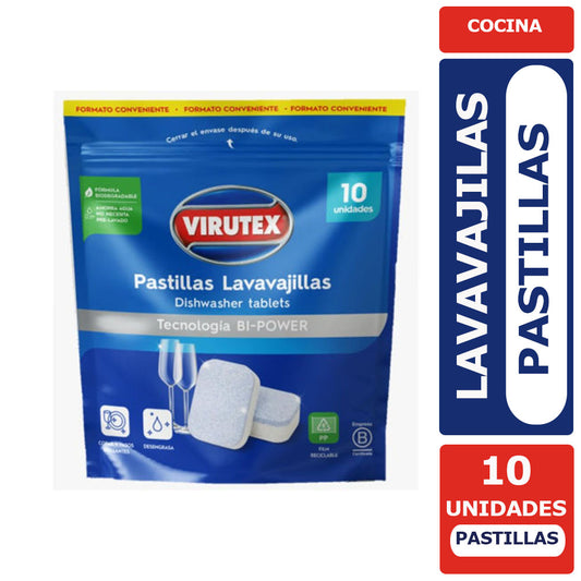 Pastillas Lavavajillas Virutex Biodegradables 10 Unidades