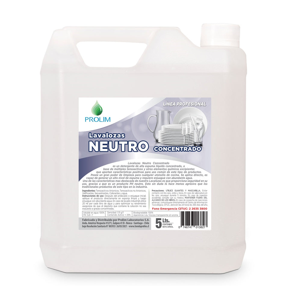 Lavalozas Neutro Concentrado 5 Lts Prolim